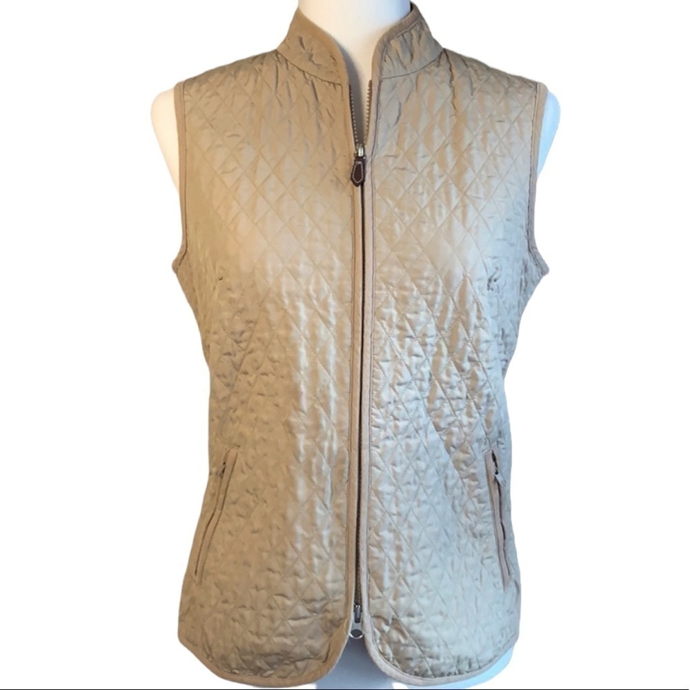 Talbots Quilted Zip Front Vest Size S